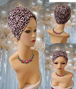 Hübsche Turban Chemo Turban Mütze Haarausfall " Animal Print - Bild 1 von 10