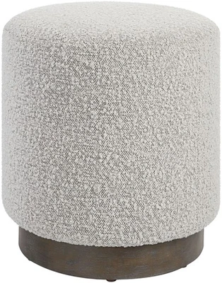 Uttermost 23665 Avila 16" Round Contemporary Plush Boucle - Gray Boucle - Image 1 of 4