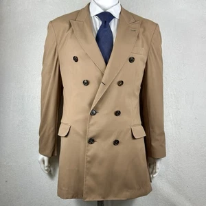 Brunello Cucinelli Men Double Breasted Overcoat Coat Beige 58IT 48US NWOT - Picture 1 of 15