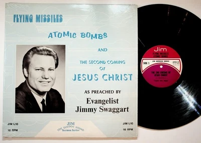 Jimmy Swaggart Flying Missiles Atomic Bombs 16 RPM Sermon LP Rare JIM L10 - Imagem 1 de 4