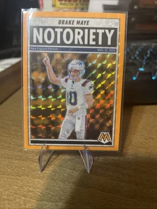 2025 Panini Mosaic Drake Maye Notoriety Insert Orange Fluorescent Mosaic #3 - Picture 1 of 1