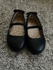 Wonder Nation Baby Girl's Ballet Flat Dress Shoes MP9 Black Size 6 - Picture 1 of 5
