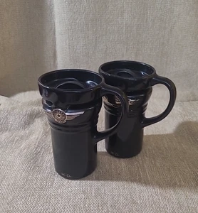 Harley Davidson 12oz Black Ceramic Travel Tumble/ Mug Cup ** 2 for One - Picture 1 of 4