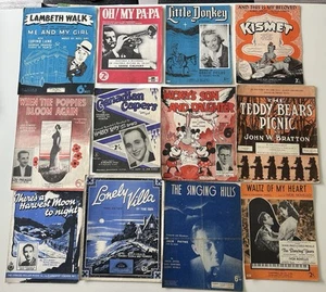 Vintage Sheet Music Job Lot 66 Pieces - Disney - Good Ship Lollipop - Used. - Picture 1 of 6