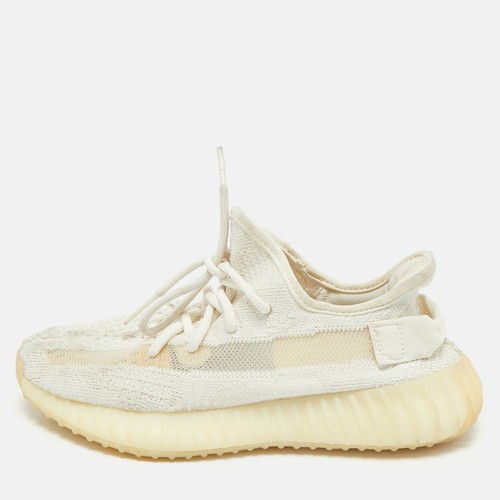 Sneakers Yeezy x Adidas panna in tessuto lavorato a maglia Boost 350 V2 taglia 38