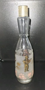 MCM Vintage 1950s Caribbean Calypso Decanter Frosted Pink Orange - Picture 1 of 6
