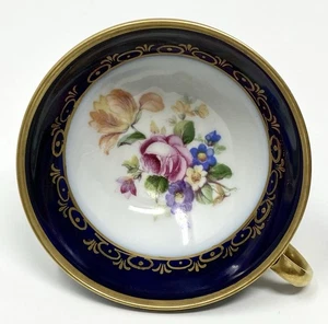 Jlmenau Graf von Henneberg Porzellan Teetasse mit bemalter Blume Echt Koba - Bild 1 von 11