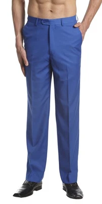 Pantalones de vestir para hombre CONCITOR pantalones delanteros planos pantalones AZUL REAL color 28 Foto 1 de 2