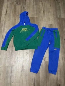 Nike Sportswear Matching Set Hoodie & Pants Blue/Green Youth Size Medium - Picture 1 of 14