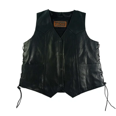 Chaleco de cuero Daniel Smart para mujer L clásico encaje lateral motocicleta transporte oculto Foto 1 de 4