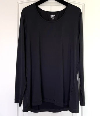 Camiseta de natación Lands' End para mujer 1X 16W-18W con protección contra erupciones manga larga UPF negra Foto 1 de 4