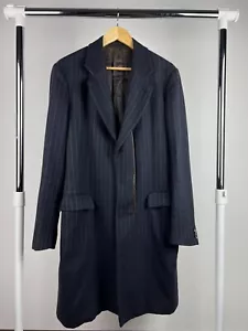 Alexander McQueen Men's Vintage Wool Navy Striped Coat 48 size - Picture 1 of 19