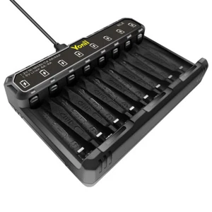 8 Bay AA AAA Battery Charger USB Charging 8 Slots for Ni-MH/Ni-CD Batteries - Picture 1 of 12