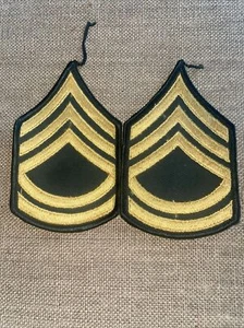 Set patch rango a righe sergente esercito americano prima classe E-7 vintage - Foto 1 di 1