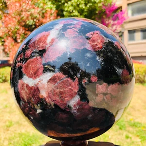 21.58LB Natural Fireworks Garnet Quartz Crystal Healing Ball Sphere Healing - Picture 1 of 16