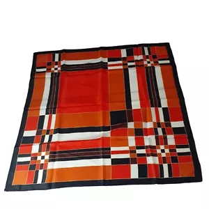 VTG Nasharr Friers Scarf Signed Hand Rolled Geometric Japan Art Deco 26" - Picture 1 of 4