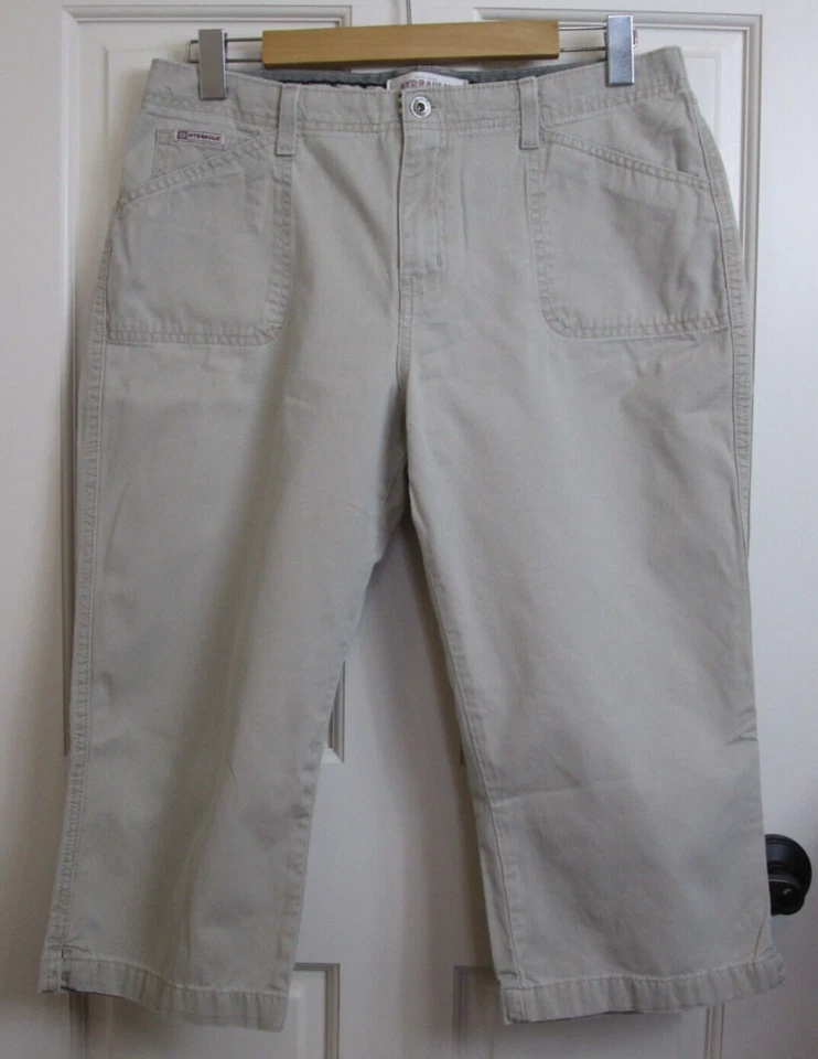 Pantalones capri chinos hidráulicos para mujer talla 12? Bolsillos 32x19 73-31212 Foto 1 de 4