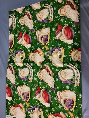 Christmas Spirit Santa Claus Christmas fabric  1 1/2 yards - Image 1 of 3