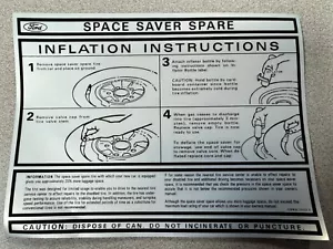 1968-1973 Ford Mustang Space Saver Usage Trunk Decal - Picture 1 of 3