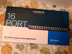 Linksys LGS116 16-Port Gigabit Business Unmanaged Switch 1000 MBPS            G - Picture 1 of 5
