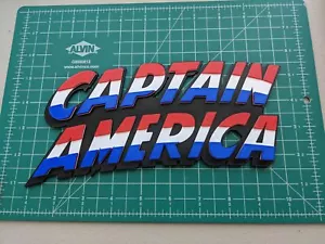 Capitán América Colección Cómic Logotipo Original Impreso en 3D Montaje en Pared Pantalla Marvel - Imagen 1 de 3