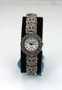 Majestron Watch Women Silver Stainless Steel WR Battery Pearl White Quartz - Picture 1 of 6