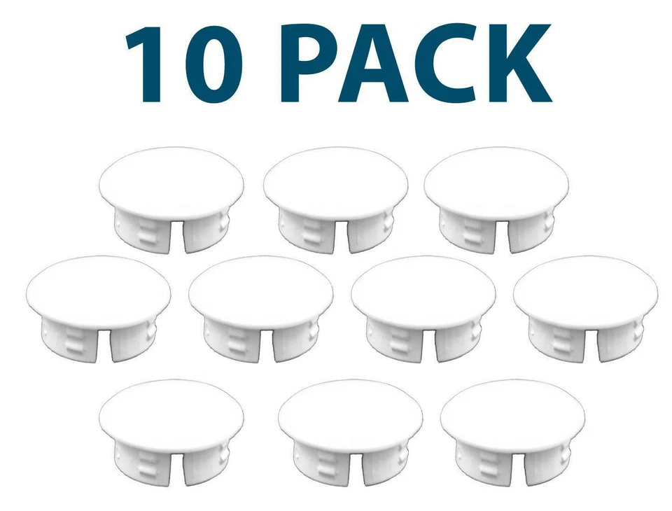 DF_SUPPLY White PVC Vinyl 5/8 Inch Hole Plug | 10 Pack