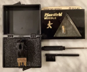 SHURE M7-N21D GOLD PLATE CARTRIDGE AND NEW GENUINE SHURE N21D STYLUS IN CASES , - Picture 1 of 10