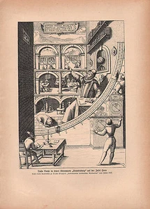 1903 ASTRONOMÍA IMPRESIÓN ALEMANA ~ TYCHO BRACHE EN SU OBSERVATORIO ORANIENBURG - Imagen 1 de 2