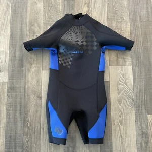 Kidder Neoprene Shorty Wetsuit Size Juniors 10 Black Royal Blue Surf Scuba - Picture 1 of 10