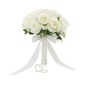 Wedding Bouquets for Bride, Bridal Bridesmaid Bouquet Wedding, Flowers with - Picture 1 of 8