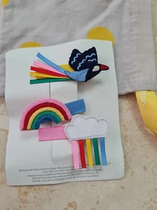 Mini Boden Girls 3 Pack Hair Clips RAINBOW BRAND NEW - Picture 1 of 2