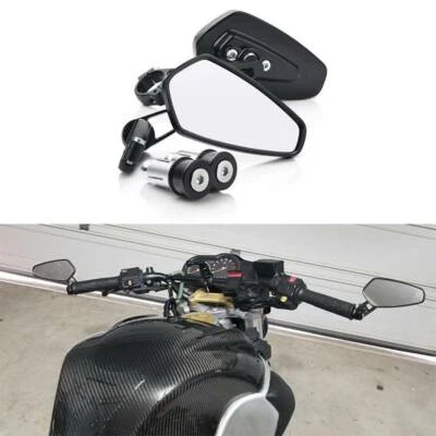 Motorcycle 7/8" Handle Bar End Side Mirrors For Suzuki GSXR 1100 1000 750 600 US - Image 1 of 4