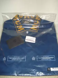 100% AUTHENTIC NEW MEN MCM DEEP BLUE LOGO COLLARED POLO SHIRT US M - Picture 1 of 6