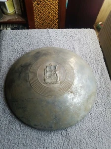 Vintage Plymouth Sailing Ship Dog Dish Hubcap 10" Mayflower Graphic Gas Oil - Picture 1 of 6