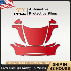 For Tesla Model 3 Highland 2024-UP Full Front PPF Precut Kit Paint Protection - Picture 1 of 20