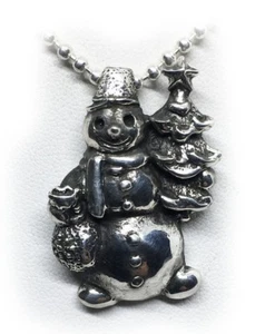Snowman Sterling Silver Pendant - Picture 1 of 3