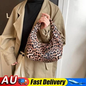Women PU Circular Shoulder Bag Leopard Underarm Bag Crescent Handbag (Khaki) HOT - Picture 1 of 10