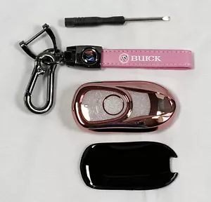 Buick Smart Sin Llave Entrada Remota Llavero Cuero Rosa Metálico Llavero - Imagen 1 de 4
