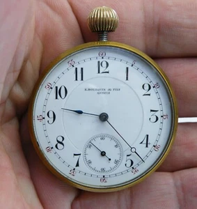 Antique 1800's Swiss E. BourQuin & Files Exhibition Case POCKET WATCH Runs Well - Picture 1 of 14