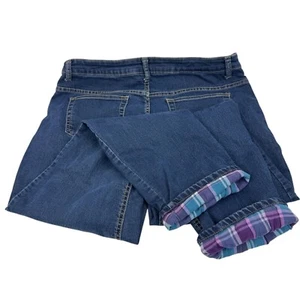 Bit and Bridle Jeans Size 14 Straight Leg Flannel Lined Denim Blue 36X30 - Picture 1 of 6
