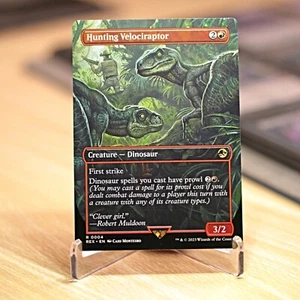 Hunting Velociraptor R Regular #4 Borderless | REX Jurassic Park | MTG - Picture 1 of 1