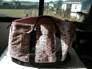 Victoria’s Secret Shoulder Large Tote Weekender Signature Graphic Silver Logo - Picture 1 of 8