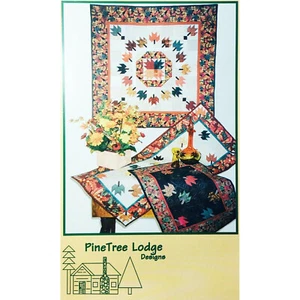 Falling Leaves Fall Table Runner Quilt PATTERN 135 Placemats PineTree Lodge - Picture 1 of 12