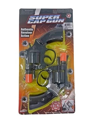 2pc 8-Ring Shot Cap Revolver Guns Police Detective Pretend Play Kids Boys - Image 1 of 4