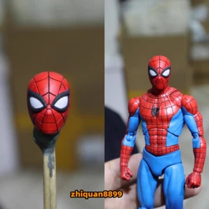 Handmade 1/12 Spider-Man Mask Head Carving Sculpture for 6" Action Figure Body - Picture 1 of 7