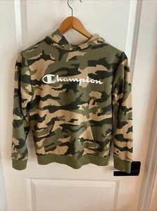 Champion - Pullover Hooded Camouflage Sweatshirt - Green - Youth Size M 10/12 - Picture 1 of 15