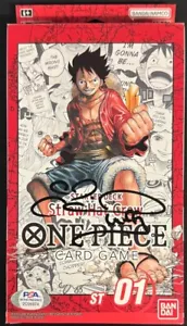 One Piece Card Game Starter Deck ST01 1st Print Signed By Colleen Clinkenbeard - Picture 1 of 3