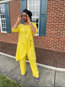 Womens Linen Pant Suit - Picture 1 of 3