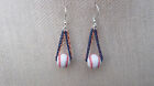 Houston Astros MLB Inspired Ceramic Earrings 2 Colored Chains Sterling Wires 